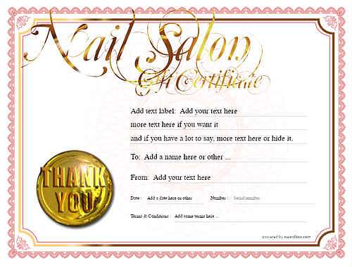 nail salon  gift certificate style4 red template image-215 downloadable and printable with editable fields