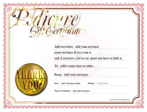  pedicure  gift certificate style4 red template image-33 downloadable and printable with editable fields