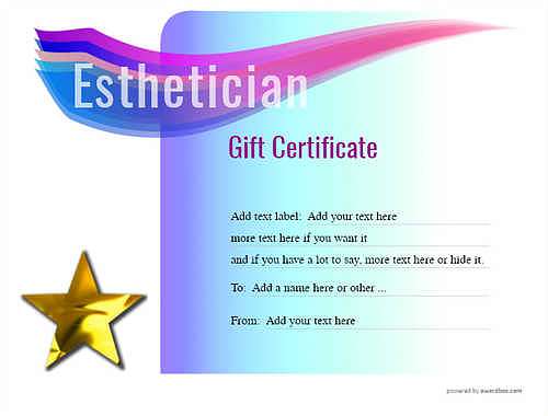 esthetician   gift certificate style7 blue template image-198 downloadable and printable with editable fields