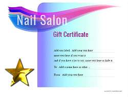 nail salon gift certificate templates printable