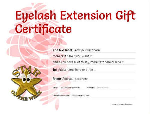 eyelash extension  gift certificate style9 red template image-178 downloadable and printable with editable fields