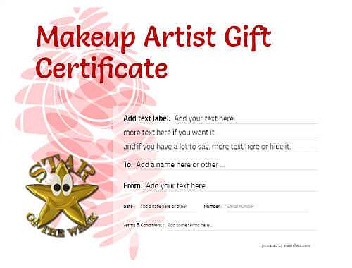 makeup artist  gift certificate style9 red template image-74 downloadable and printable with editable fields