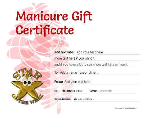  manicure  gift certificate style9 red template image-22 downloadable and printable with editable fields