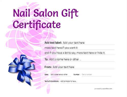 nail salon  gift certificate style9 purple template image-229 downloadable and printable with editable fields