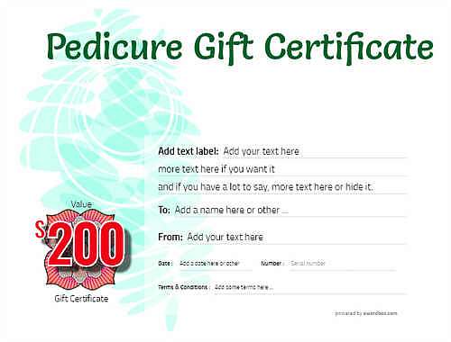  pedicure  gift certificate style9 green template image-50 downloadable and printable with editable fields