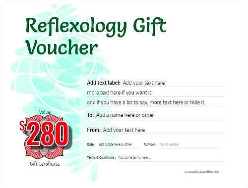 reflexology   gift certificate style9 green template image-258 downloadable and printable with editable fields