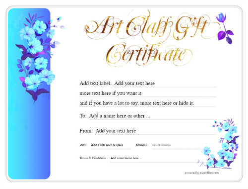 art class  gift certificate style8 blue template image-20 downloadable and printable with editable fields