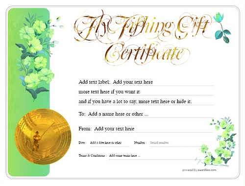 fly fishing  gift certificate style8 green template image-97 downloadable and printable with editable fields