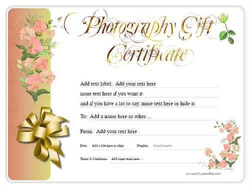  photography  gift certificate style8 red template image-69 downloadable and printable with editable fields