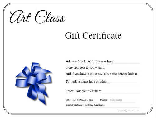 art class  gift certificate style1 default template image-1 downloadable and printable with editable fields