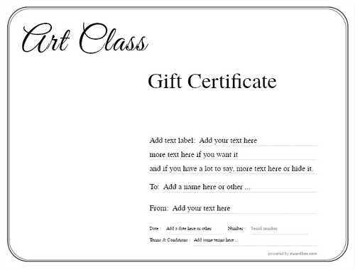 art class  gift certificate style1 default template image-2 downloadable and printable with editable fields