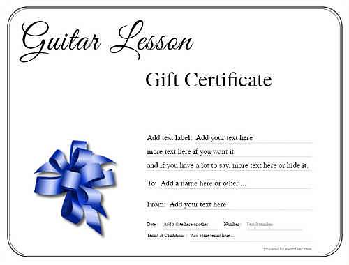 guitar lesson  gift certificate style1 default template image-131 downloadable and printable with editable fields