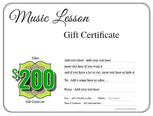 music lesson  gift certificate style1 default template image-185 downloadable and printable with editable fields