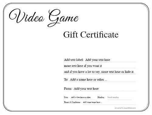 video game  gift certificate style1 default template image-106 downloadable and printable with editable fields
