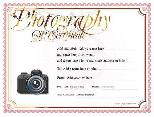  photography  gift certificate style4 red template image-59 downloadable and printable with editable fields
