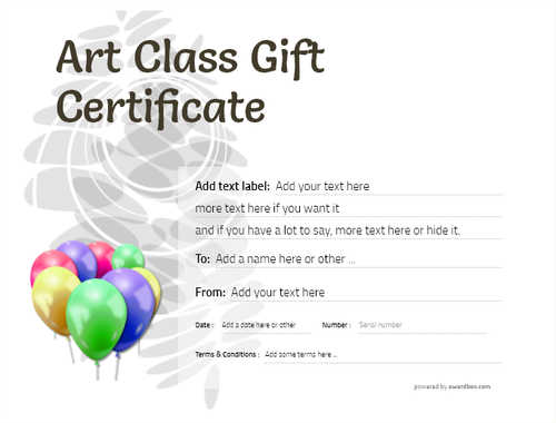 art class  gift certificate style9 default template image-23 downloadable and printable with editable fields