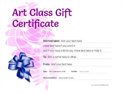 art class  gift certificate style9 purple template image-21 downloadable and printable with editable fields