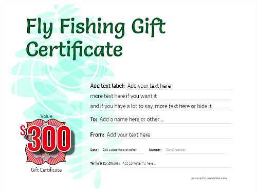 fly fishing  gift certificate style9 green template image-102 downloadable and printable with editable fields
