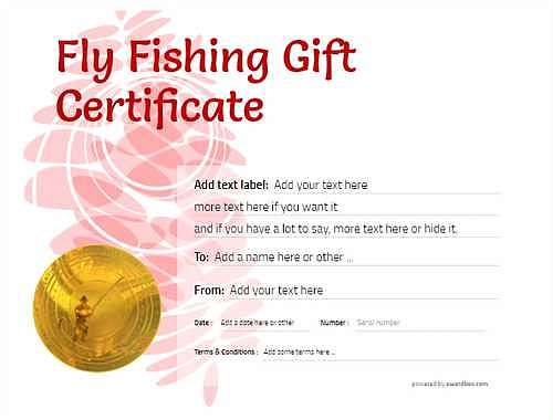 fly fishing  gift certificate style9 red template image-100 downloadable and printable with editable fields