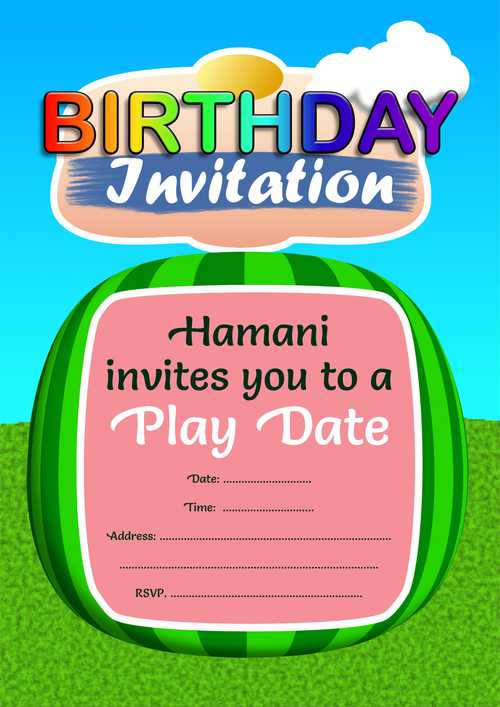 A Customizable Birthday Party Invitation Cocomelon Styled Template and Downloadable and Printable with Editable Fields