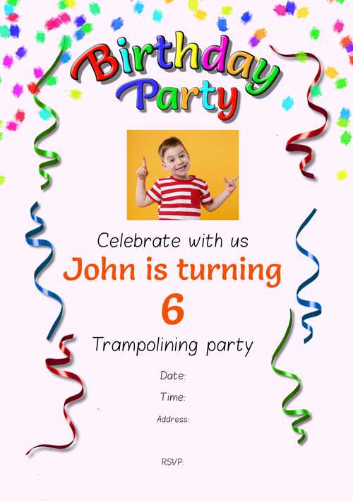 A Customizable Birthday Party Invitation Kids1 Styled Template and Downloadable and Printable with Editable Fields