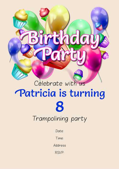 A Customizable Birthday Party Invitation Kids2 Styled Template and Downloadable and Printable with Editable Fields