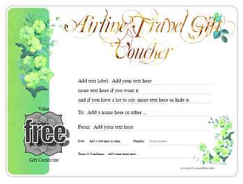 airline gift certificate templates