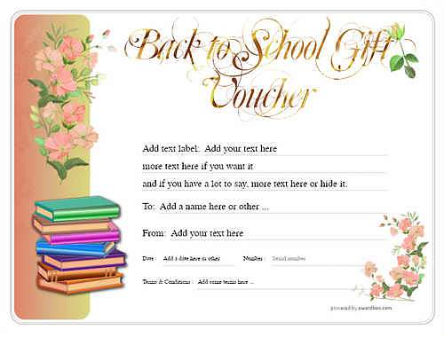 back toschool  gift certificate style8 red template image-121 downloadable and printable with editable fields