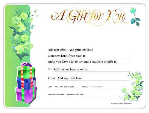 concert ticket gift certificate style8 green template image-591 downloadable and printable with editable fields