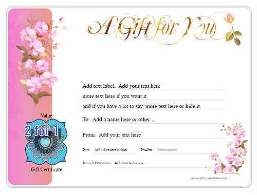 concert ticket gift certificate style8 pink template image-590 downloadable and printable with editable fields