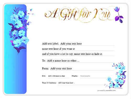 football ticket  gift certificate style8 blue template image-618 downloadable and printable with editable fields