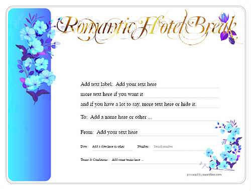 hotel gift certificate style8 blue template image-384 downloadable and printable with editable fields