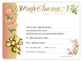 house cleaning gift certificate templates