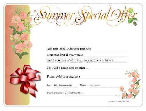 Lawn care gift certificate templates