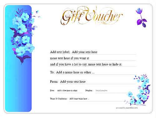 money   gift certificate style8 blue template image-20 downloadable and printable with editable fields