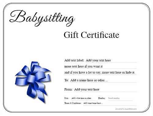 babysitting gift certificate style1 default template image-495 downloadable and printable with editable fields
