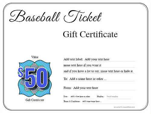 baseball ticket gift certificate style1 default template image-521 downloadable and printable with editable fields
