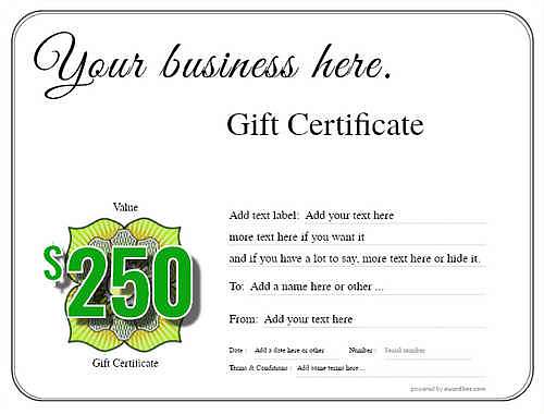 business gift certificate style1 default template image-445 downloadable and printable with editable fields