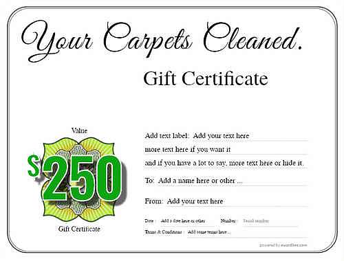 carpet cleaning  gift certificate style1 default template image-653 downloadable and printable with editable fields