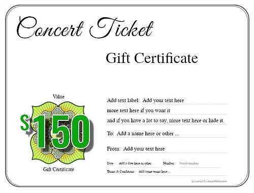 concert ticket gift certificate style1 default template image-575 downloadable and printable with editable fields