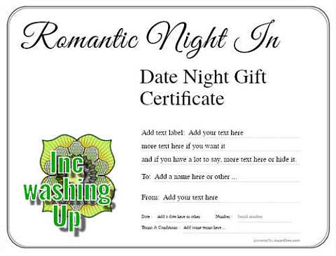 date night gift certificate templates