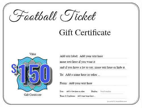 football ticket  gift certificate style1 default template image-599 downloadable and printable with editable fields