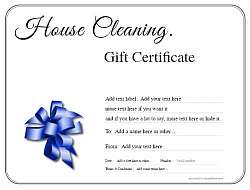 house cleaning gift certificate templates