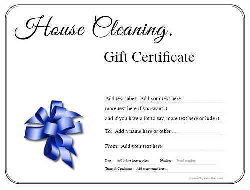 house cleaning gift certificate style1 default template image-677 downloadable and printable with editable fields