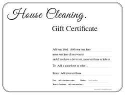 house cleaning gift certificate templates