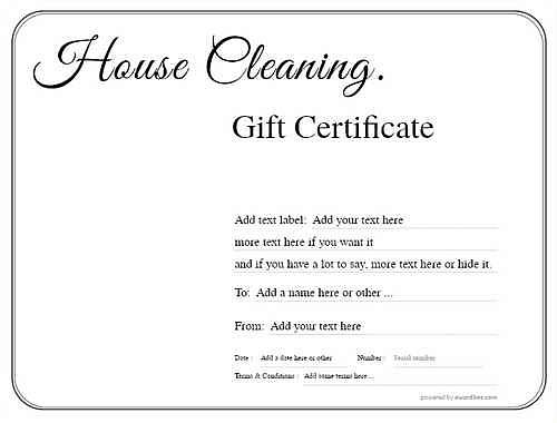 house cleaning gift certificate style1 default template image-678 downloadable and printable with editable fields
