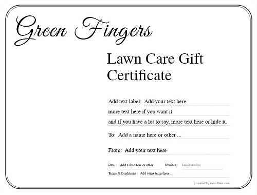 lawn care gift certificate style1 default template image-704 downloadable and printable with editable fields