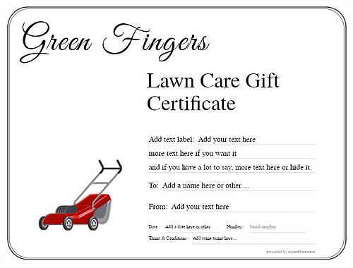 lawn care gift certificate style1 default template image-705 downloadable and printable with editable fields