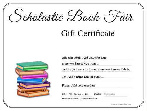 scholastic bookfair  gift certificate style1 default template image-53 downloadable and printable with editable fields