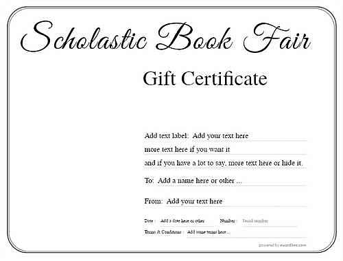 scholastic bookfair  gift certificate style1 default template image-54 downloadable and printable with editable fields
